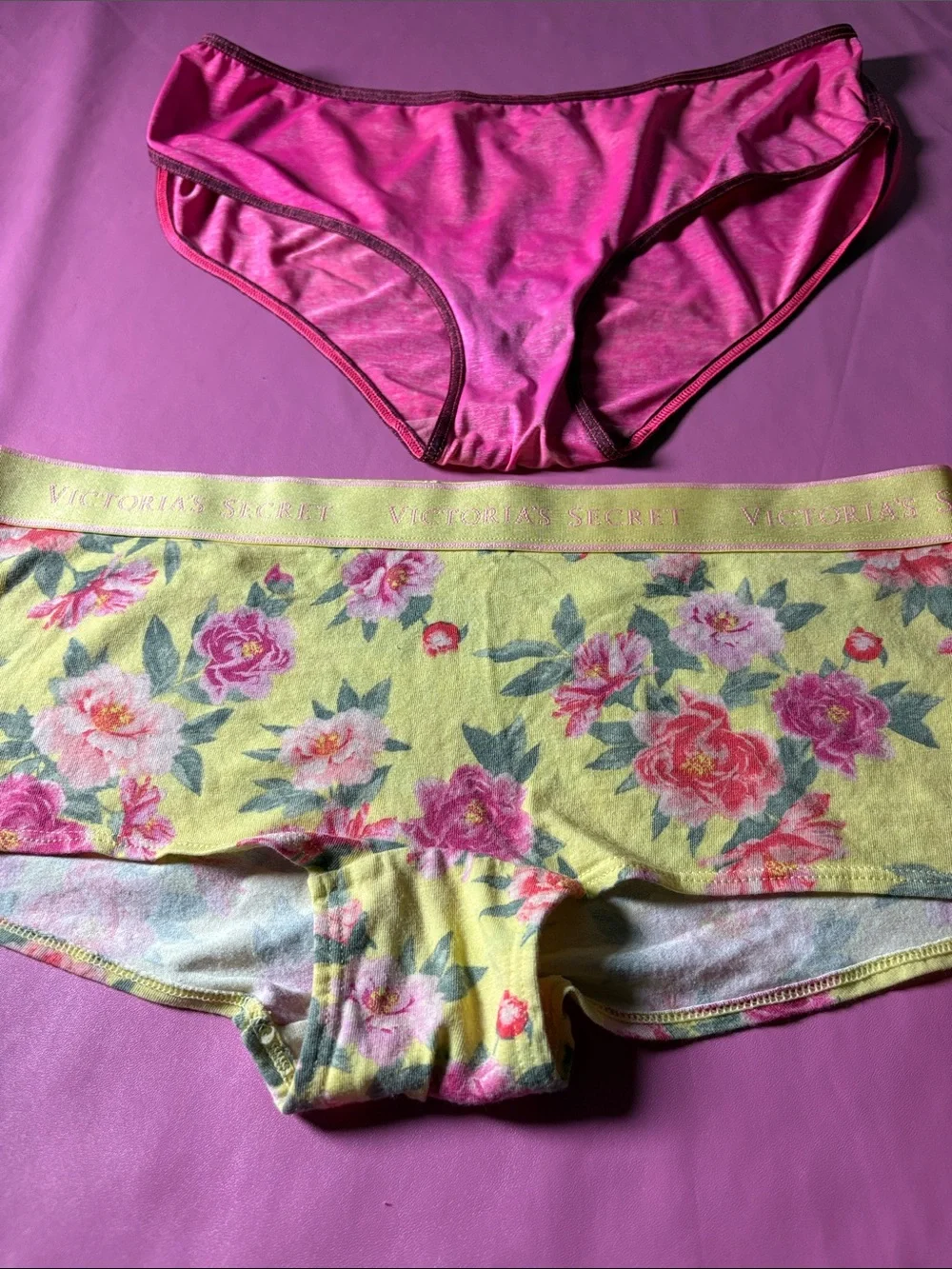 Victoria's Secret Black Lace, Pink, Yellow Floral & Lilac Bikini Panty Set